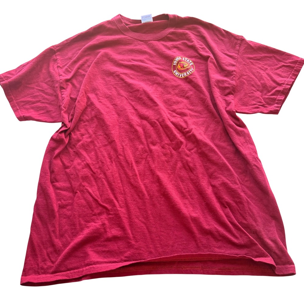 Iowa‎ State University T-Shirt XL Gildan Men Red Collegiate Sports Tee